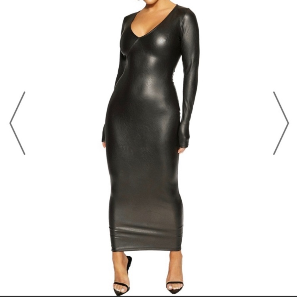 Faux Leather Dress